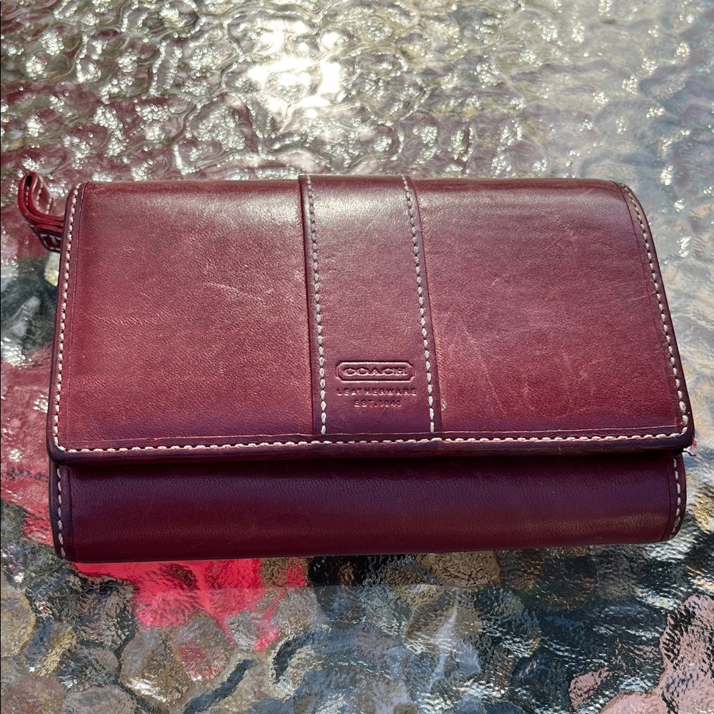 Coach Burgundy Leather Wallet